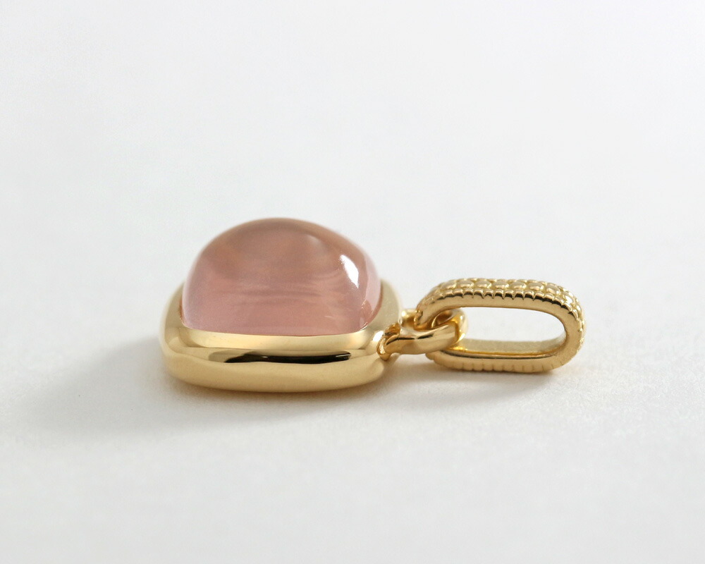 楽天市場】K18 K10 ローズクォーツ ネックレスチャーム送料無料 10金