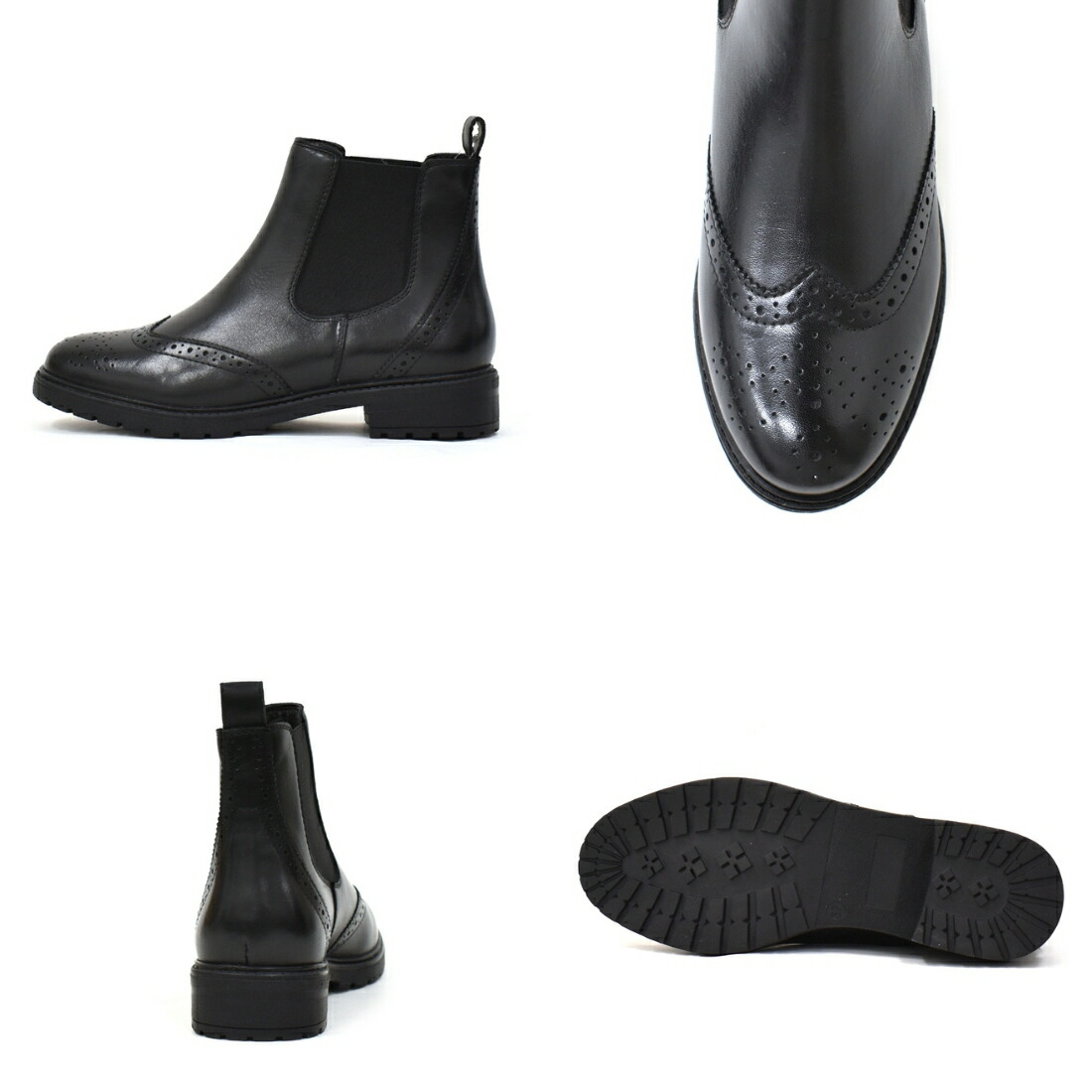 楽天市場】ブーツ ショート サイドゴア ウィングチップ 定番 本革 履き