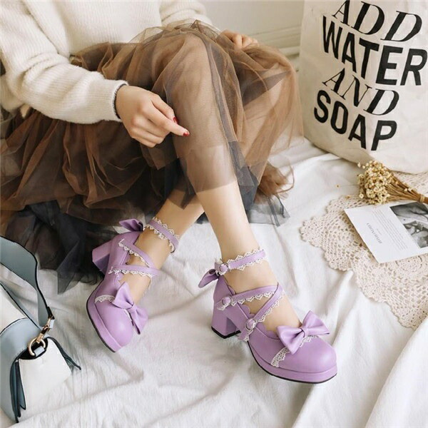 楽天市場】パンプス 靴 レディース シューズ リボン付きパンプス 太い