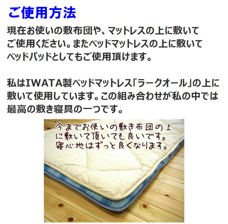 楽天市場】IWATA キャメル敷パッド専用カバーをプレゼント 【関連