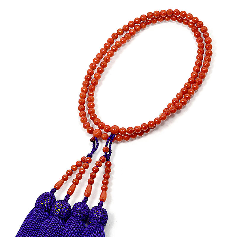 楽天市場】【数珠】女性用108玉数珠『本珊瑚（さんご）』8寸（108玉