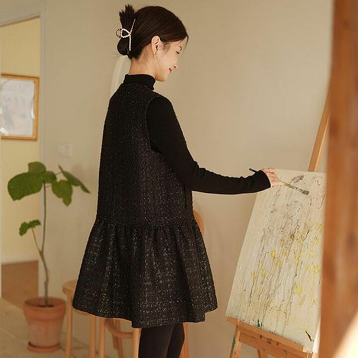 楽天市場】【セレブ愛用】ツイード ワンピース フレア ベスト