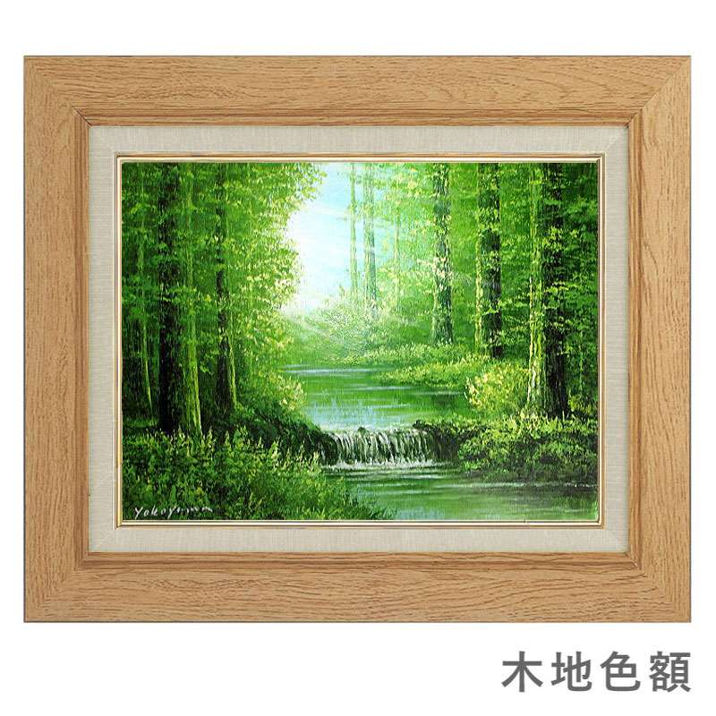 油絵 菅家令子 絵 絵画インテリア額付(青緑＋金色の枠)uF6-071002ばら