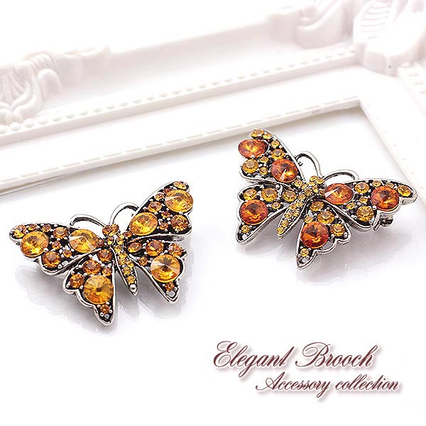 楽天市場】バタフライブローチ キラキラ 蝶 ブローチ レディース