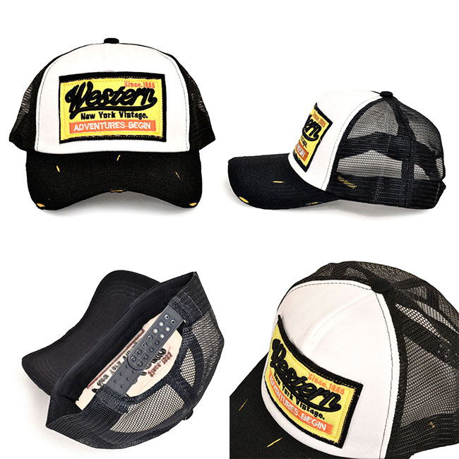 楽天市場】メッシュキャップ ダメージキャップ 刺繍 ワッペン ロゴ