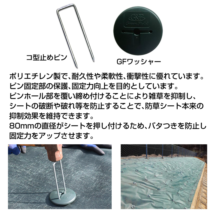 楽天市場】コ型止めピン 150mm ザバーン 雑草抑制 防草シート : 看板