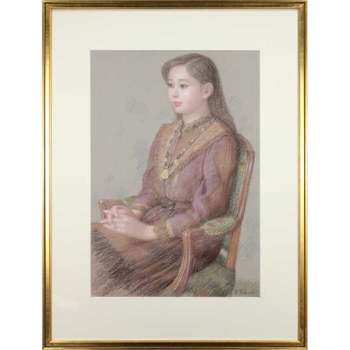 楽天市場】絵画 徳田宏行 パステル画 『女性像』 人物 美人 優しい