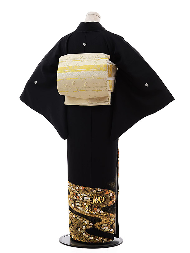 裾引き腰下 正絹 黒留袖 ハンドメイド