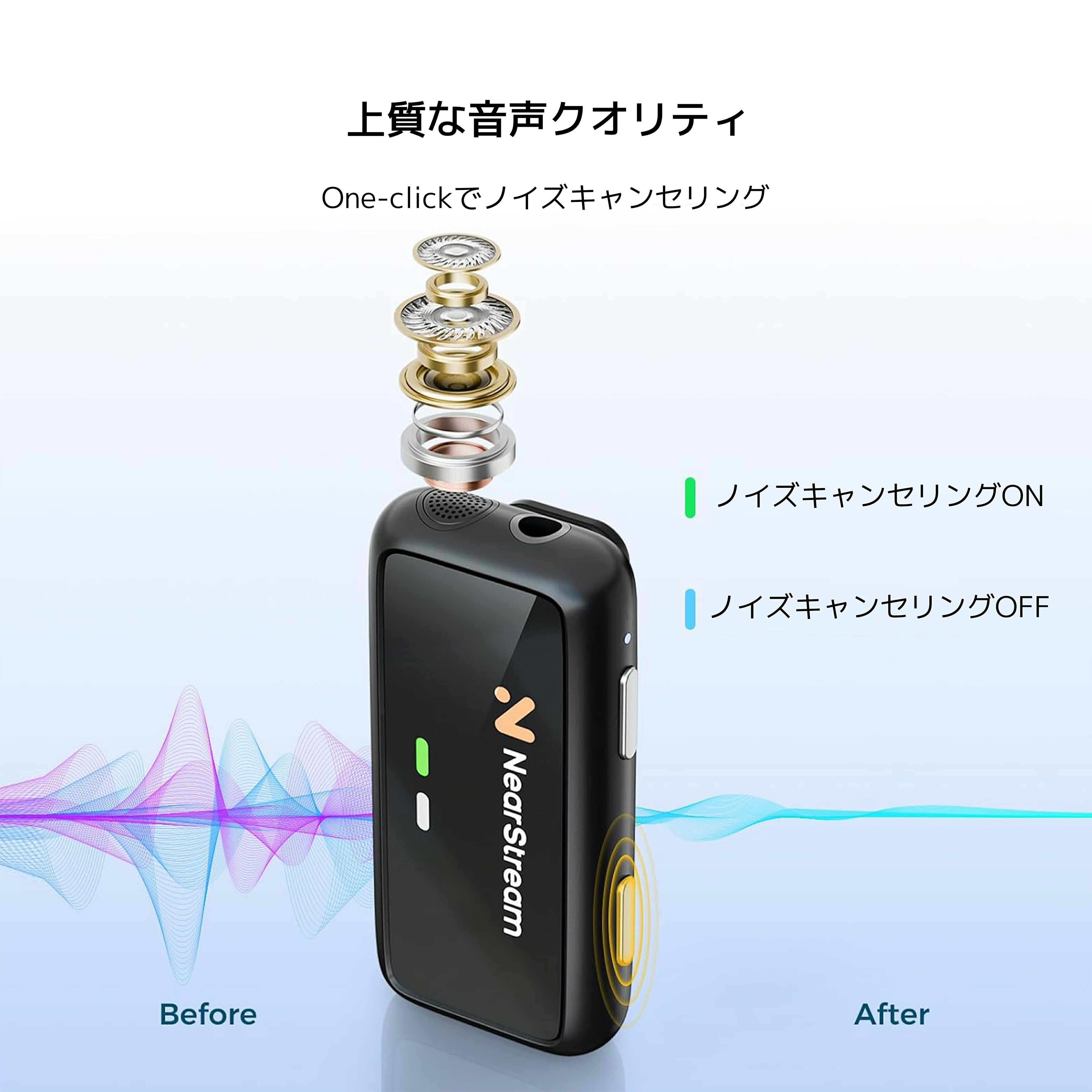 楽天市場】ワイヤレスマイク 配信 ピンマイク 無線 ノイズキャンセ