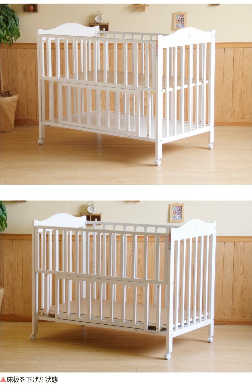 楽天市場】日本製ベビーベッド「NEWプロヴァンス（WH）ホワイト ※B品