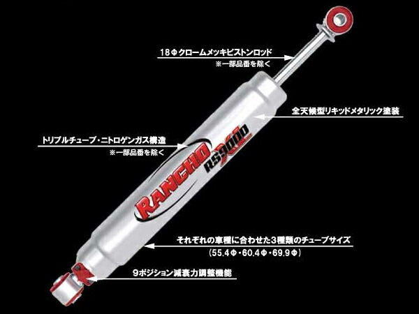 楽天市場】RANCHO RS9000XLショックアブソーバー4本セットフロント