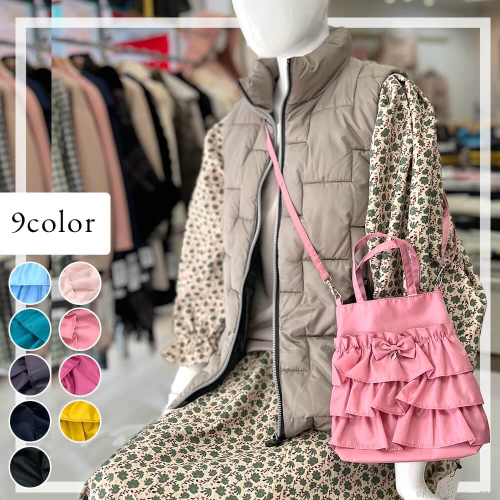 楽天市場】フリルミニショルダーバッグ リボン フリル ショルダー