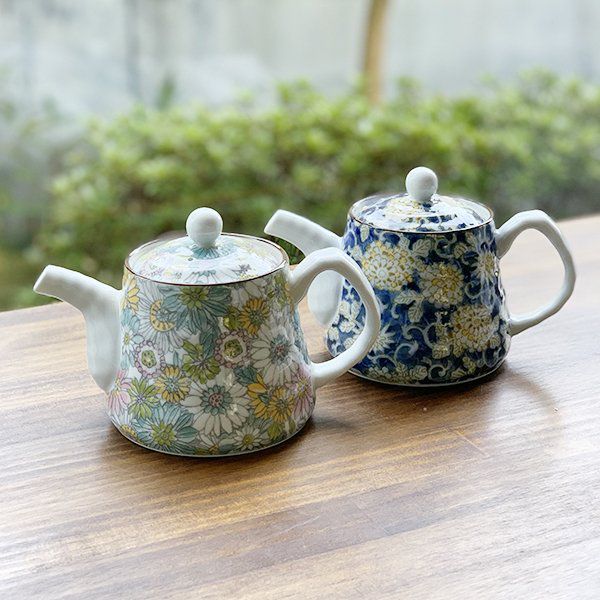 楽天市場】【アウトレット】有田焼 ポット（色唐草青・フローレンス花