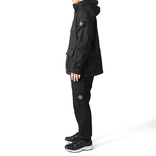 Stone ナイロンメタル アノラック パーカー M 黒 Stone Island