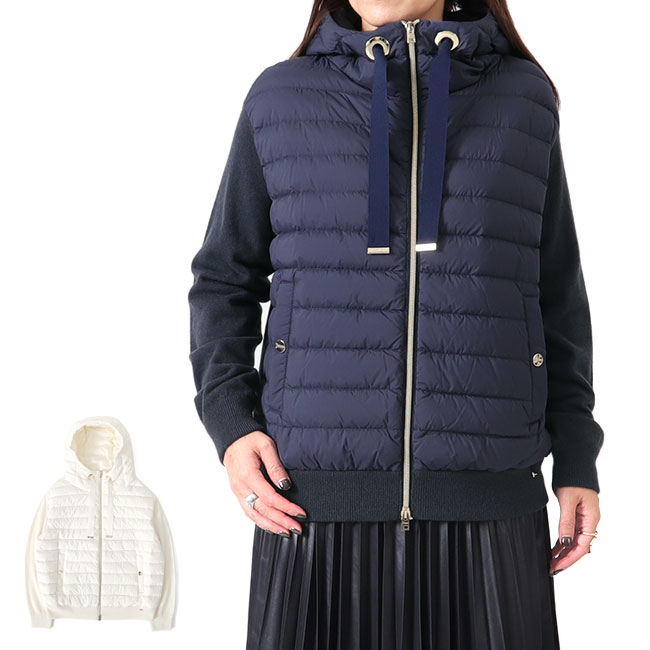 楽天市場】HERNO ヘルノ ニット × ナイロン ハイブリッド フーデッド