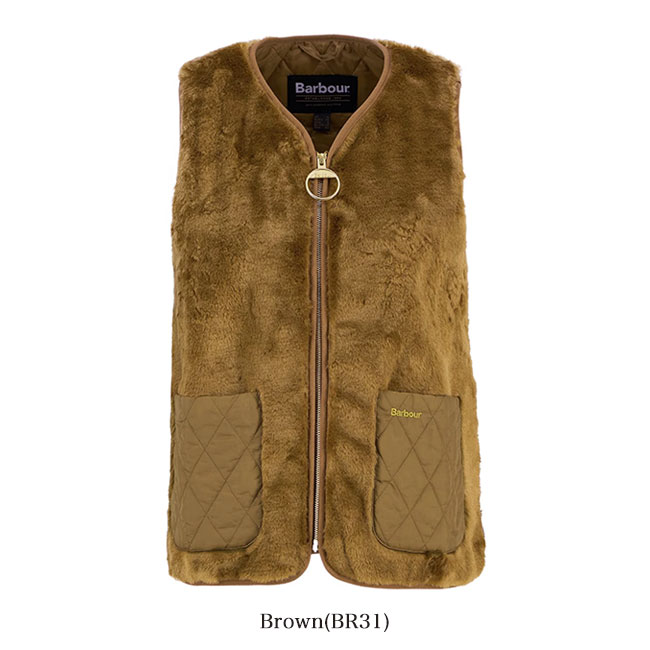 楽天市場】Barbour バブアー フェイクファー ベスト LGI0201 ジレ