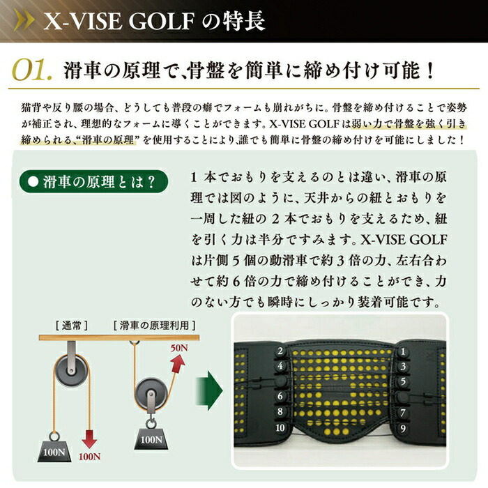 楽天市場】リンクス X-VISE GOLF クロスバイス ゴルフ 動滑車式骨盤
