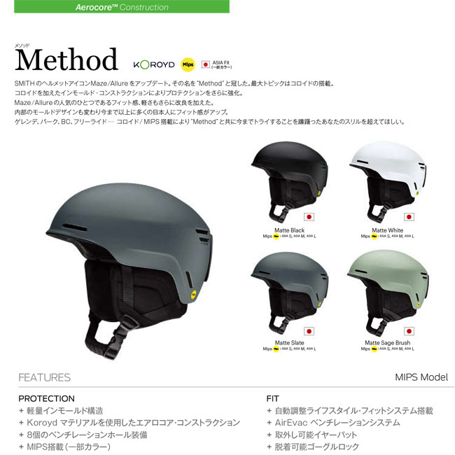 楽天市場】ヘルメット スミス メソッド SMITH METHOD MIPS 24-25