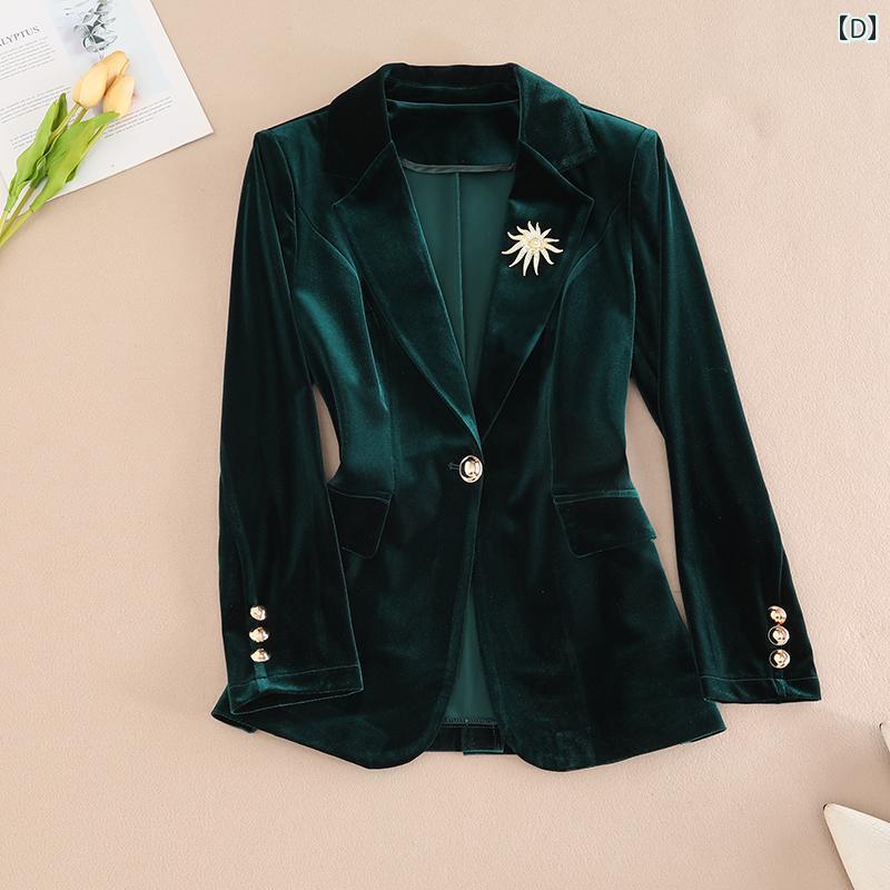 楽天市場】ベロア ジャケット レディース ベルベット 春 スーツ スリム