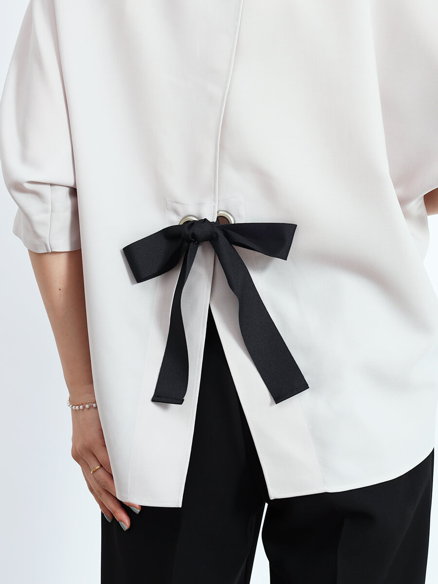 楽天市場】FENNEL フェンネル バックリボンパフスリーブブラウス