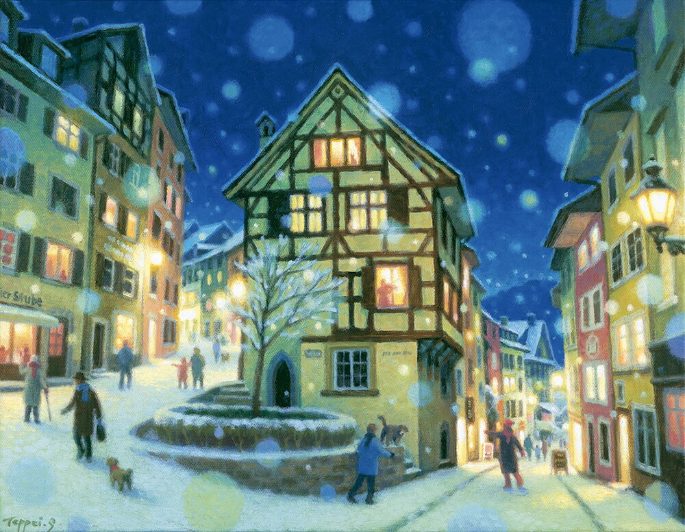 楽天市場】笹倉 鉄平「雪舞う街角に――」A Snowy Evening in Baden2022