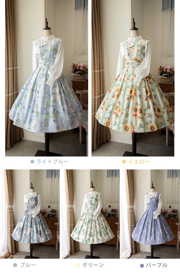 楽天市場】ロリータ ワンピース 花柄 レディース ゴスロリ ミモレ丈