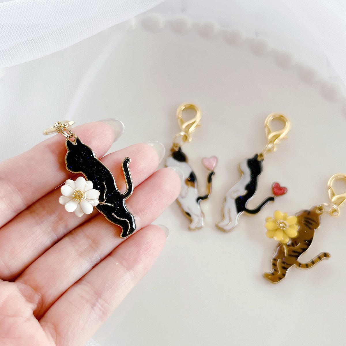 楽天市場】【セッティング台】猫のチャーム デコ土台 レジン土台