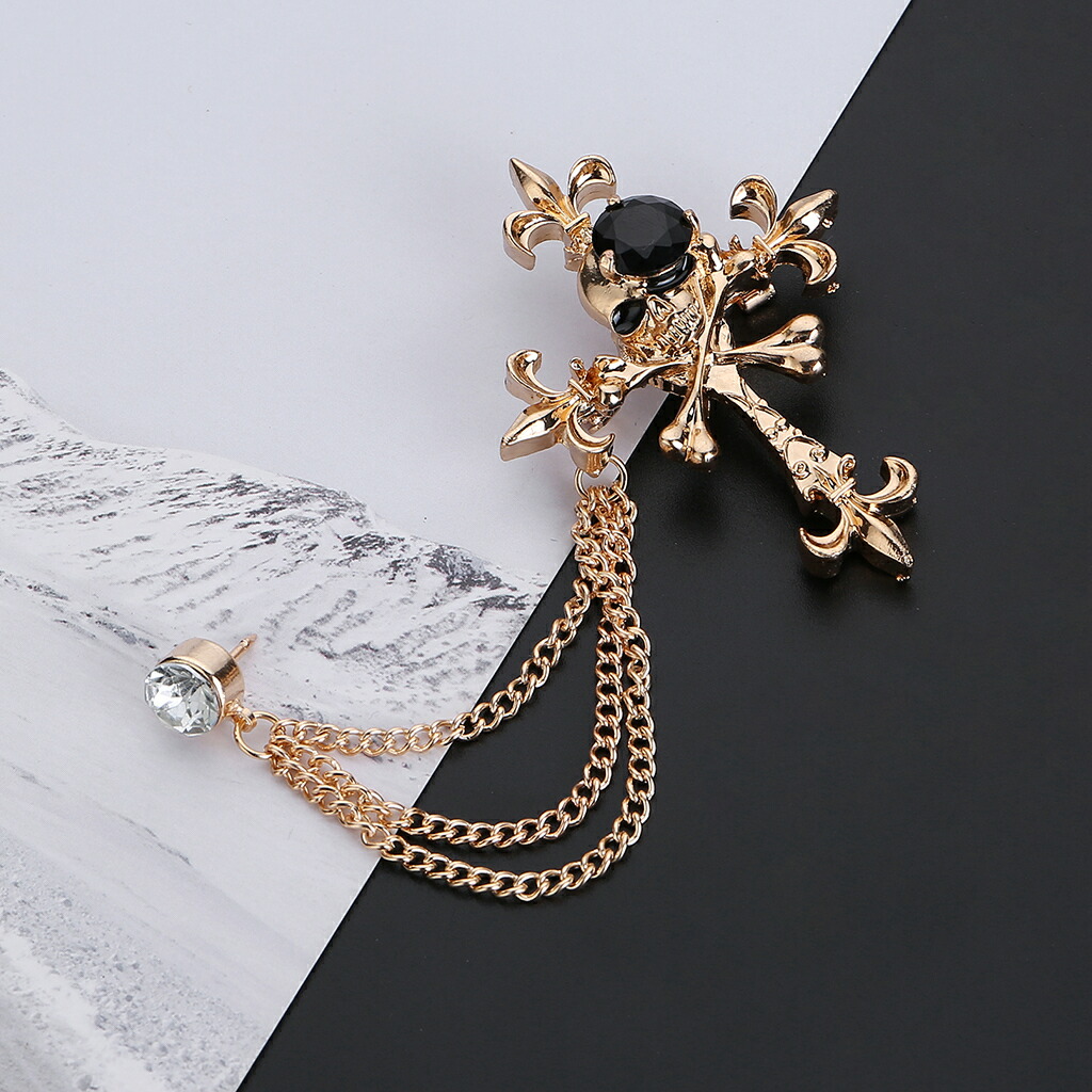 楽天市場】CZダイアモンド ＆ ブラックストーン スカル クロス