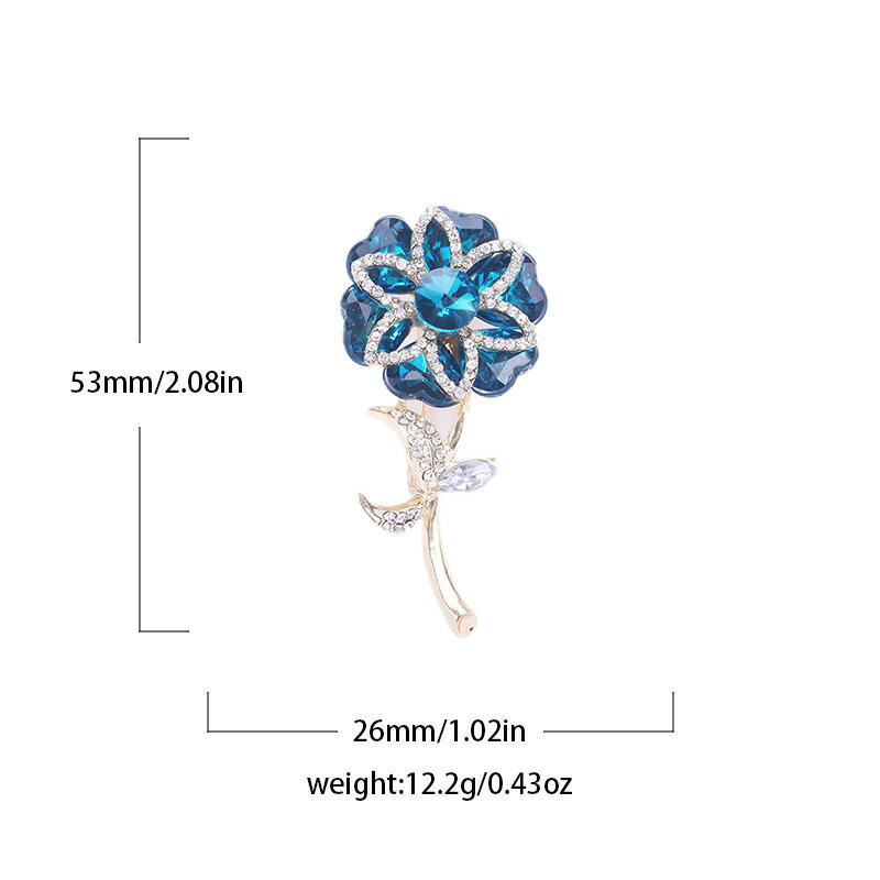 楽天市場】スワロフスキー 3D ブルー フラワー ブローチBタイプ : Aquarius