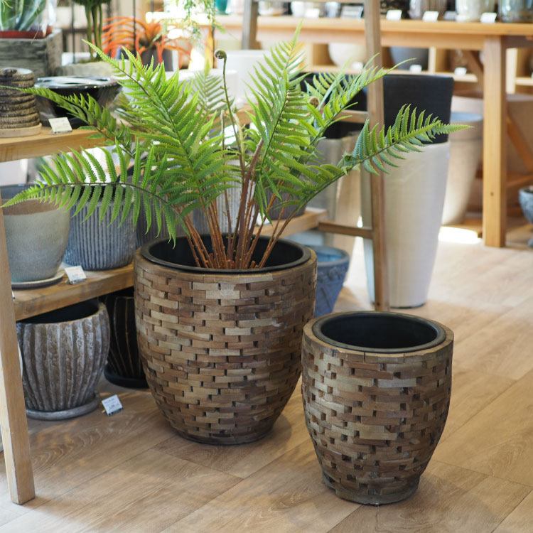楽天市場】植木鉢 モザイクウッドポット AS064-420 14号(42cm) 鉢