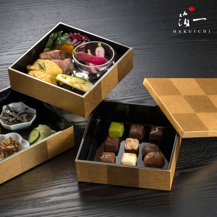 楽天市場】市松 三段重(金)｜ 重箱 お重 お重箱 お正月 おせち