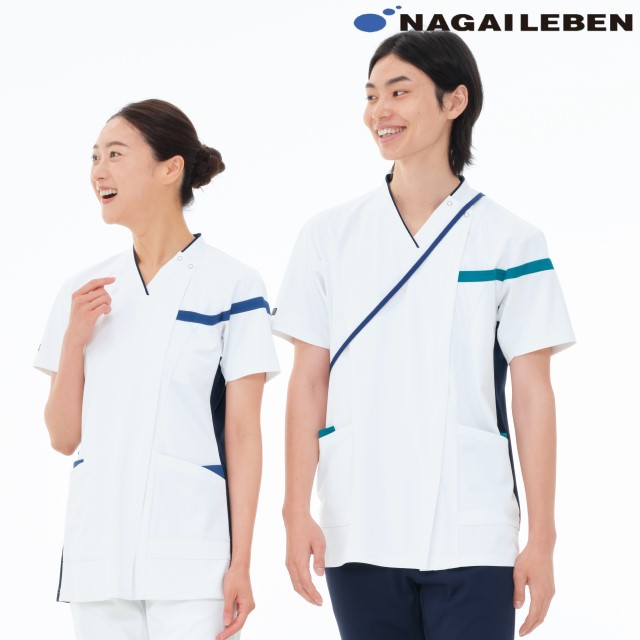 楽天市場】LX4162 ナガイレーベン ナースウェア スクラブ 前開き 男女