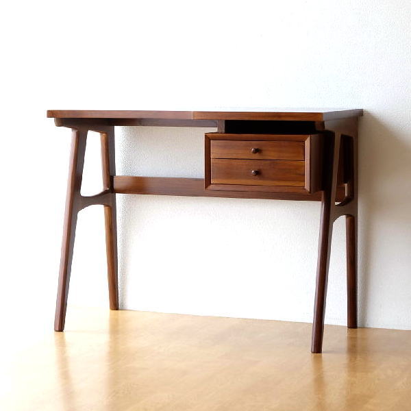 楽天市場】チーク デスク 机 無垢材 天然木 木製 シンプル コンパクト