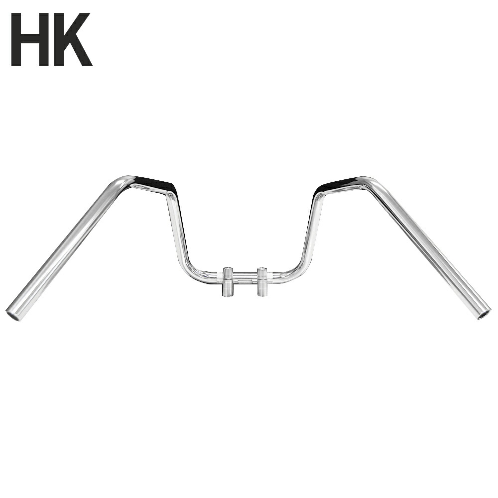 楽天市場】バイク用 ハンドル 6ベントしぼり アップハンドル メッキ