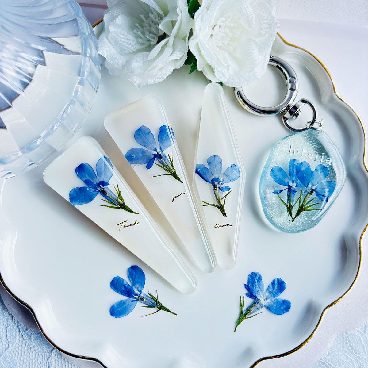 楽天市場】押し花 ドライフラワー ロベリア ブルー 10枚 mflower