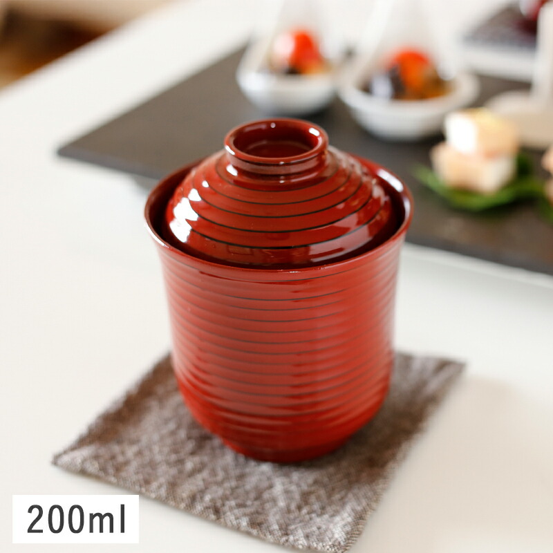 楽天市場】【3/1限定 P5倍】千筋 小吸物椀 蓋付き 7.5cm 根来（内朱