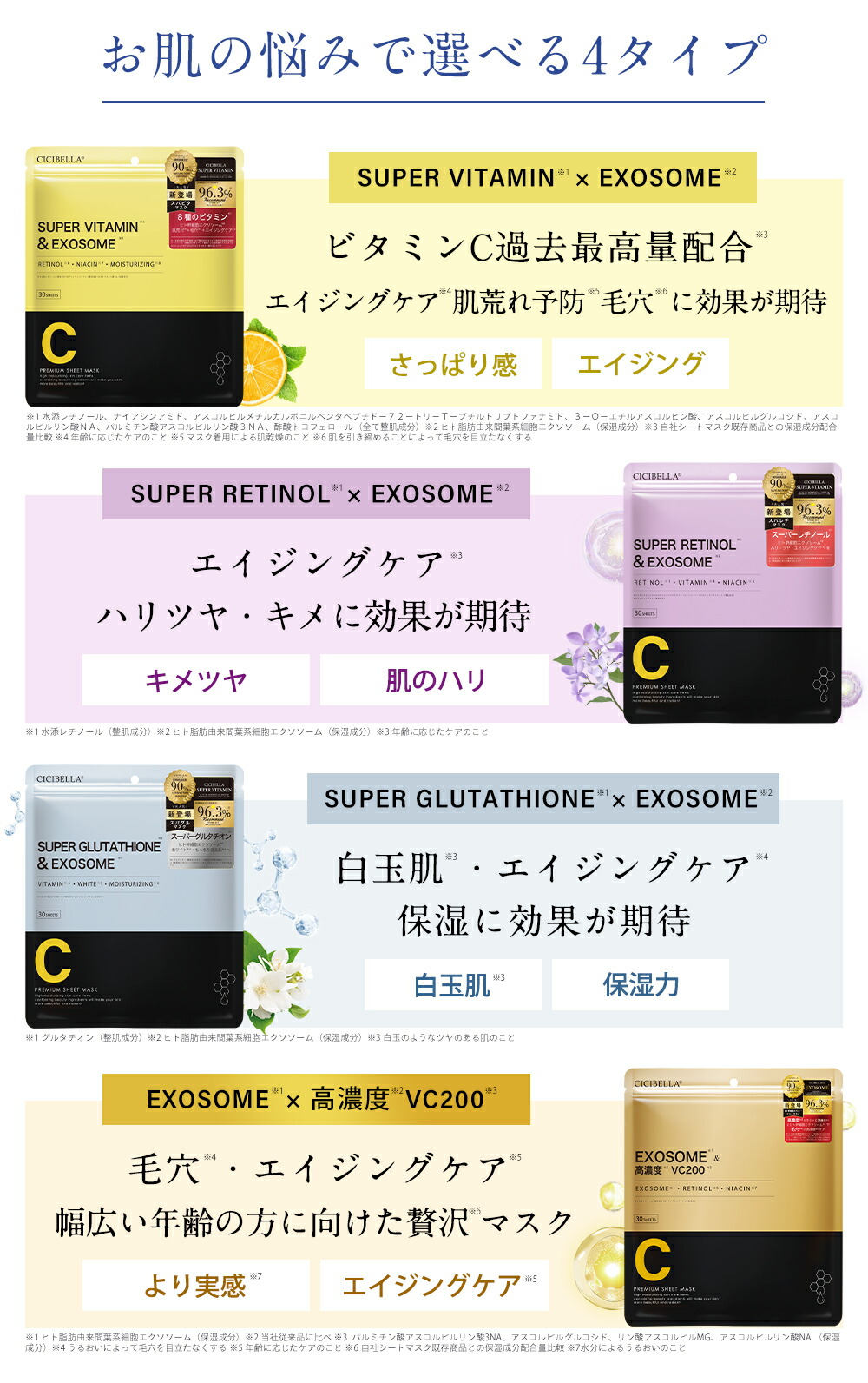 楽天市場】【新シリーズ登場！】シートマスク 30枚 高保湿 VC200