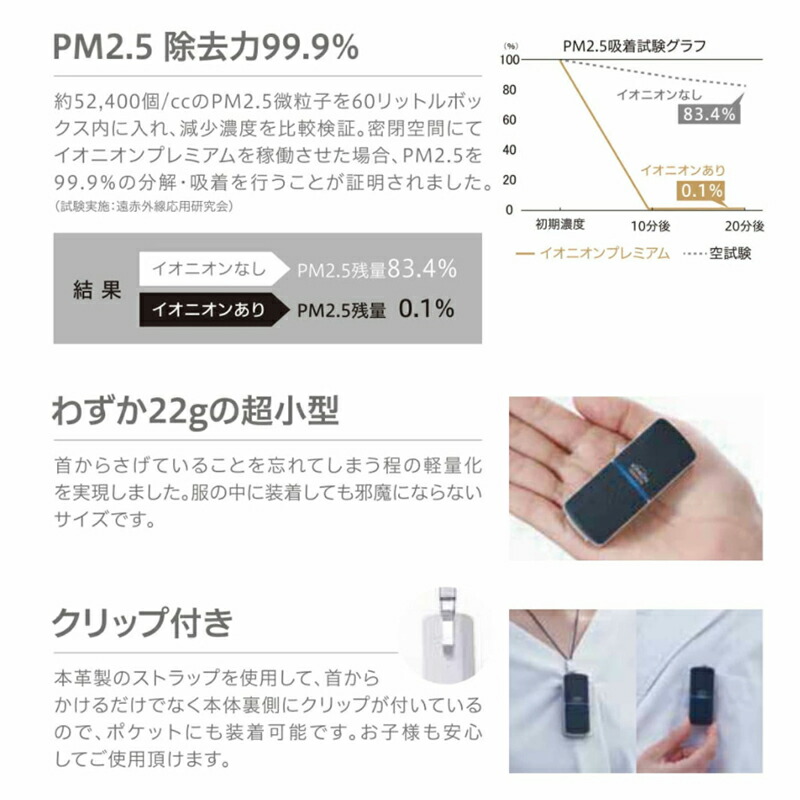 楽天市場】特許取得 超小型マイナスイオン発生器 イオン効果アップ イ