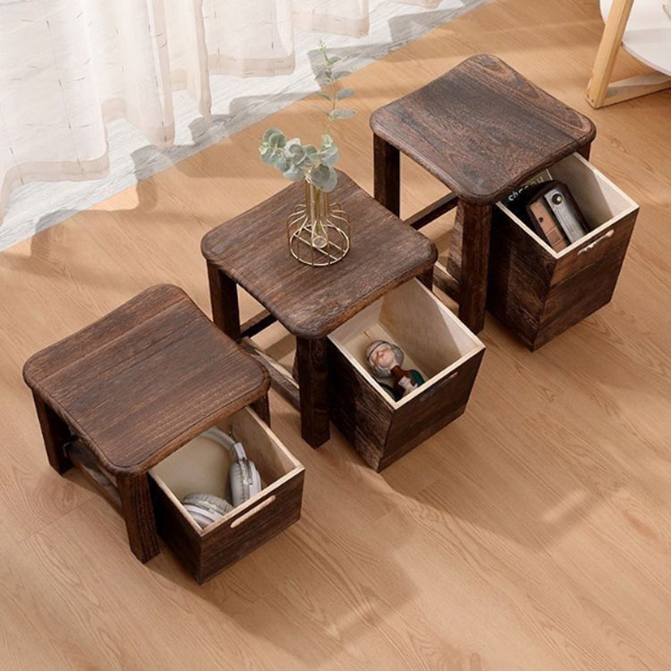 楽天市場】引き出し付き 木製 スツール 収納 収納ボックス 収納