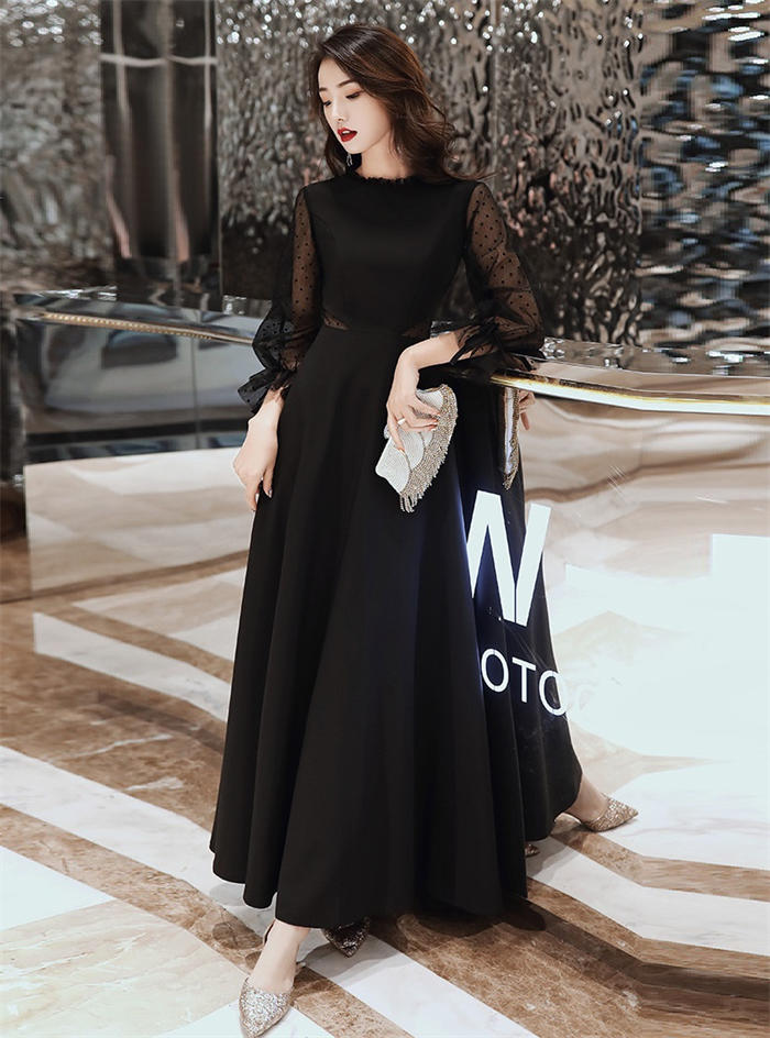 楽天市場】パーティードレス イブイングドレス 黒 水玉 ドット柄