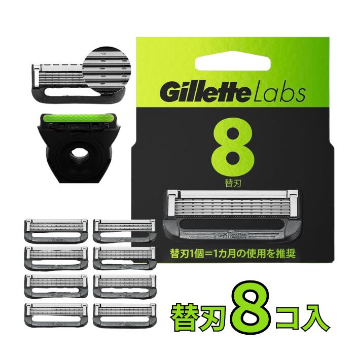 2箱セット】Gillette Labs メンズ剃刀替え刃 8枚入 ジレット Gillette