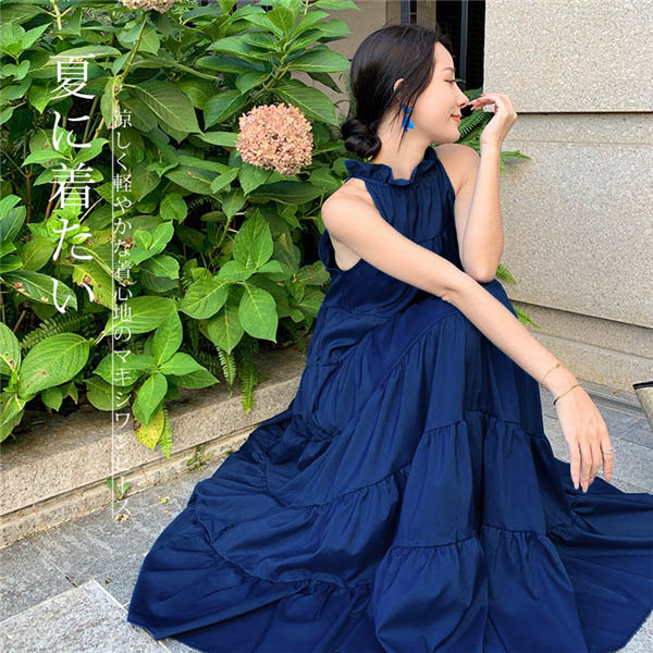 楽天市場】ワンピース ロング丈 大人 体型カバー ノースリーブ 大きい