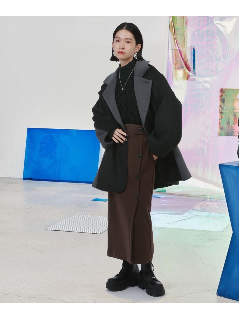 楽天市場】【SALE／38%OFF】(W)ウールバイカラーBIGPコート HARE ハレ