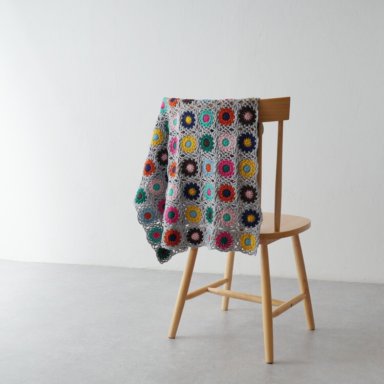 楽天市場】編み物キット #3-10 モチーフつなぎのひざ掛け 編み物 毛糸