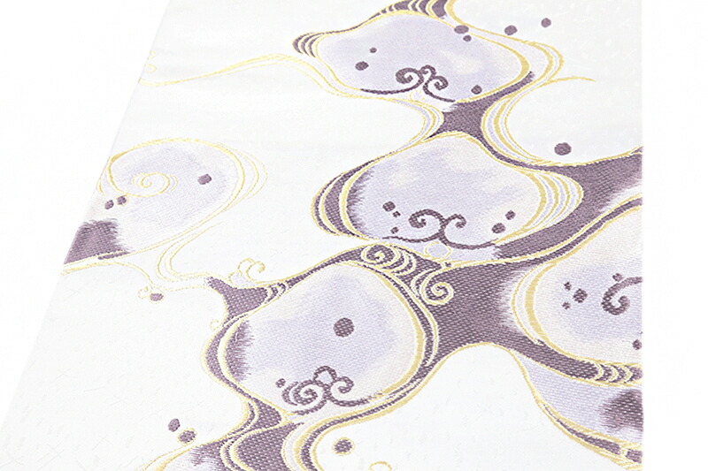 楽天市場】山口美術織物 九寸名古屋帯 唐織 琳派切金流水文 流水 波 白