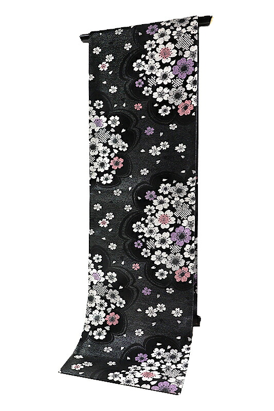 楽天市場】【 中古 】 袋帯 振袖用 リサイクル 正絹 黒 桜 花びら