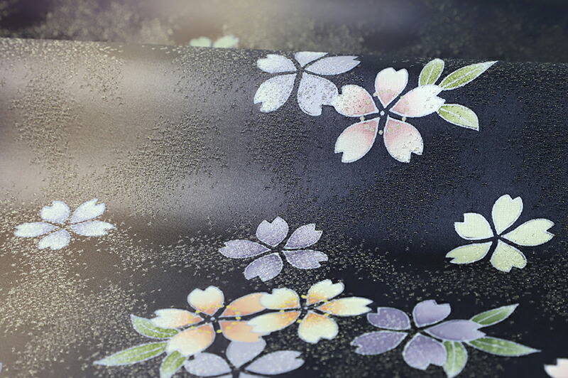 楽天市場】【 中古 】 袋帯 中古 リサイクル 正絹 黒 花 桜 夜桜