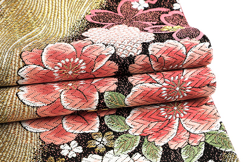 楽天市場】【 中古 】 袋帯 振袖用 正絹 唐織 金 ラメ糸 ピンク 赤 白