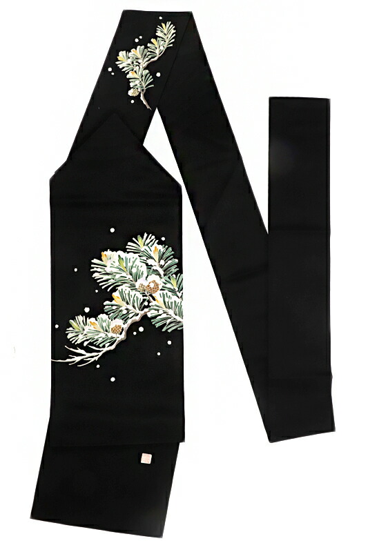 楽天市場】名古屋帯 十日町友禅 秀美 正絹 浜ちりめん 銀河 黒地 雪