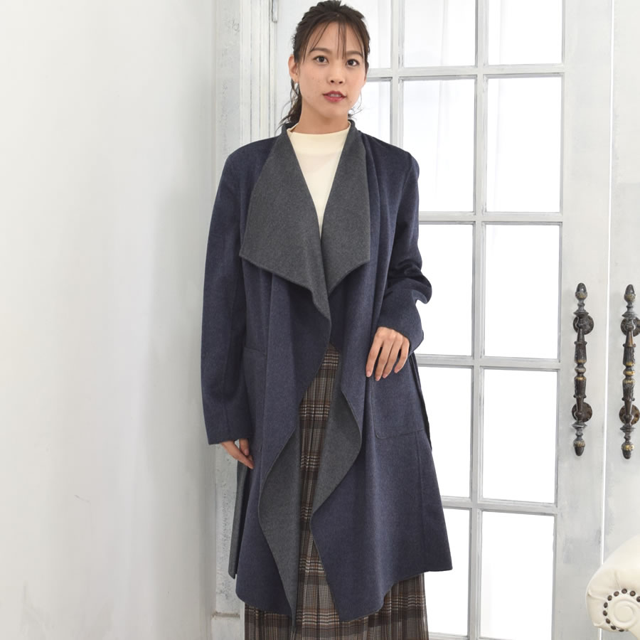 楽天市場】カシミヤ コート ダブルフェイス リバーシブル コート